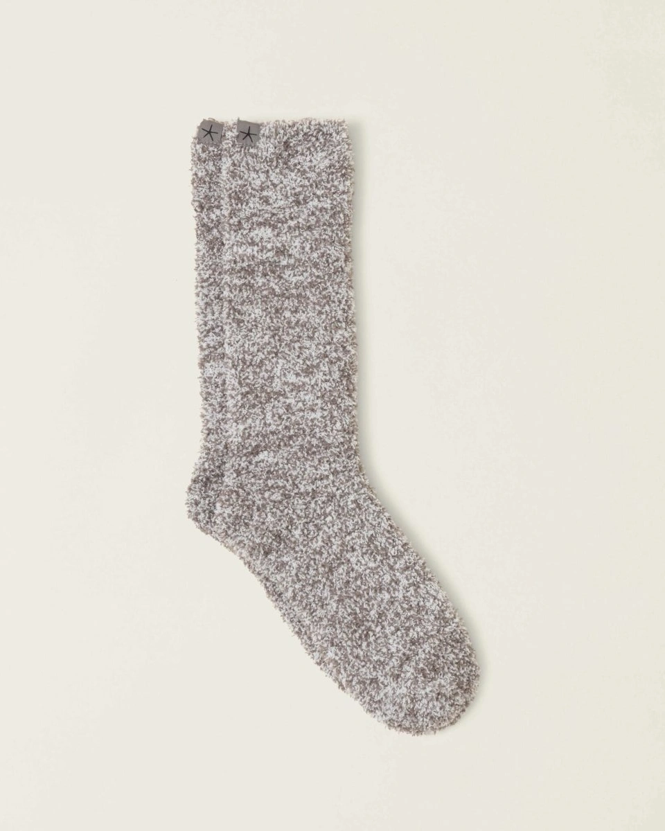 Носки Barefoot Dreams HEATHERED SOCKS, трикотаж, серо-белый, 100% полиэстер, размер one size