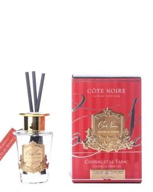 Диффузор COGNAC ET LE TABAC, золотой декор, 90 мл, время работы 70-90 дней