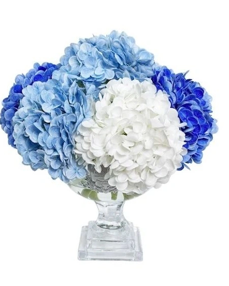 Provence Hydrangea BouquetБукет гортензий, голубой, 2 спрея по 10 мл, H.35 серебряный декор