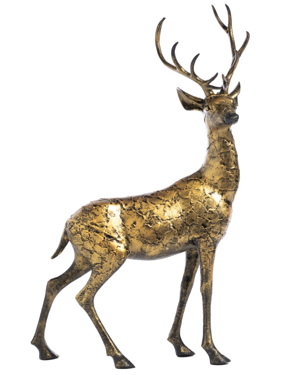 METALL.DEER GLD Фигурка оленя золото антик 56 см