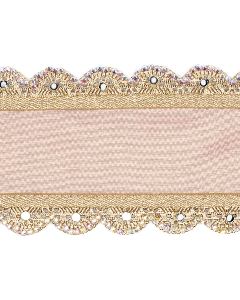 MIRROR TRIM EDGE RIBBON PNК/GLD Лента с зеркалами, розовый с золотом шир 10см длина 5м
