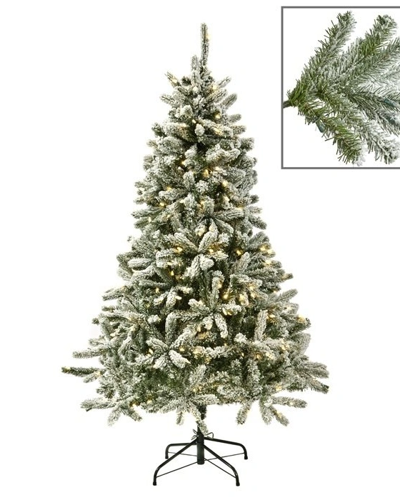 300LED LIT FRENCH FLOCK PINE TREE Елка зеленая 180см с подсветкой, диам 100см