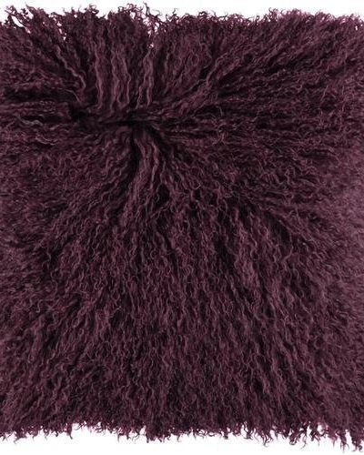 Tibetan Aubergine Подушка мех тибетской козы 40x40