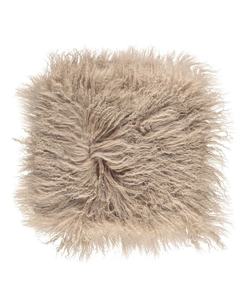 Tibetan Warm SandПодушка мех тибетской козы 40x40, длина 10-15 см