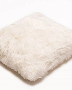 YAKU WHITE Подушка мех альпаки, 40х40 цвет белый, начинка конфорель, оборотная сторона ткань 100% бе