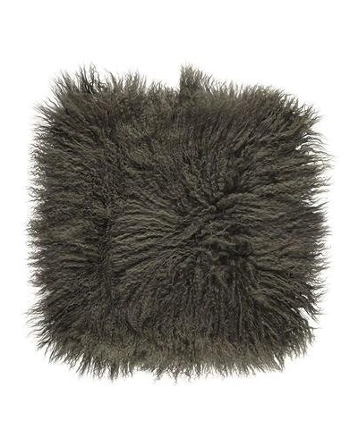 Tibetan Hedge Green Подушка мех тибетской козы 40x40