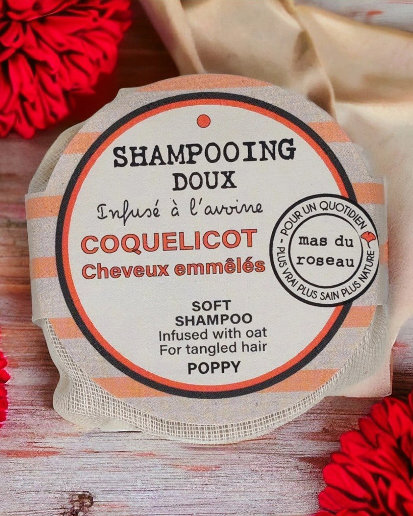 Шампунь COQUELICOT твердый 60гр, аромат лепестки мака, мягкое действие