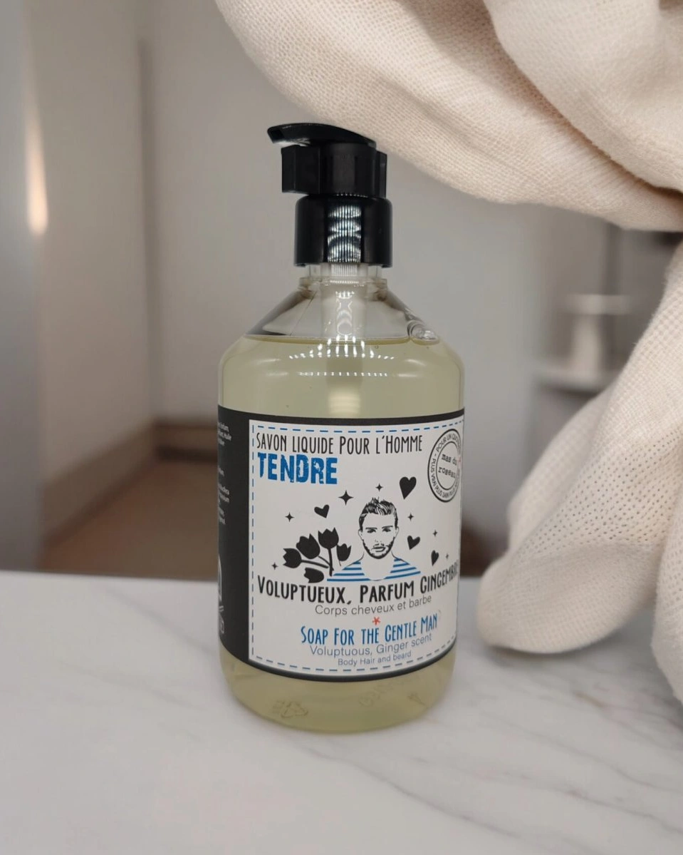 HOMME TENDRE Жидкое мыло для мужчин, для тела, волос и бороды, 500 мл, имбирь