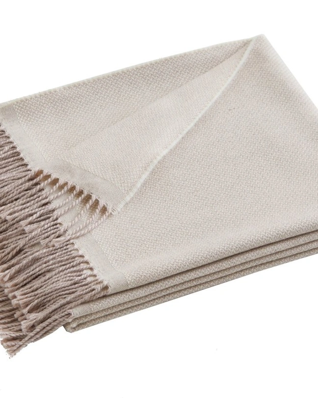 Плед COSY chanvre бежевый 130/170 шерсть меринос 100%, 220 г/м2
