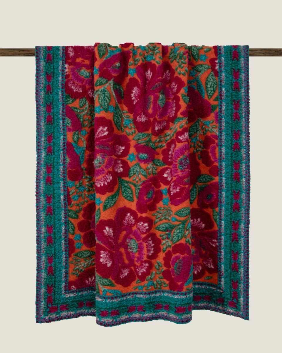 Плед Frati JAIPUR 150x190, розово-бирюзовый, шерсть 80% полиэстер 20%, 900г