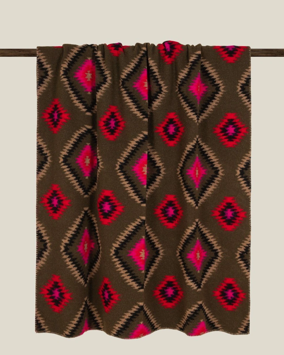 Плед MARY NATIVE GREEN 150x200 шерсть 55% полиэстер 45%, 1070г