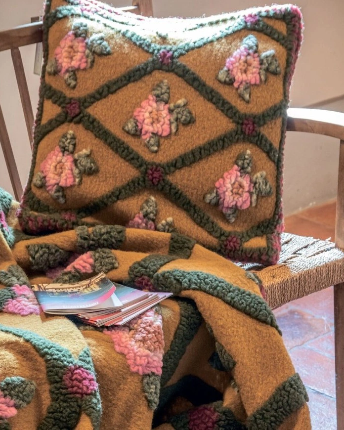 Плед Frati ROSE FLOWER SENAPE 150x190, шерсть 80% полиэстер 20%, 900г