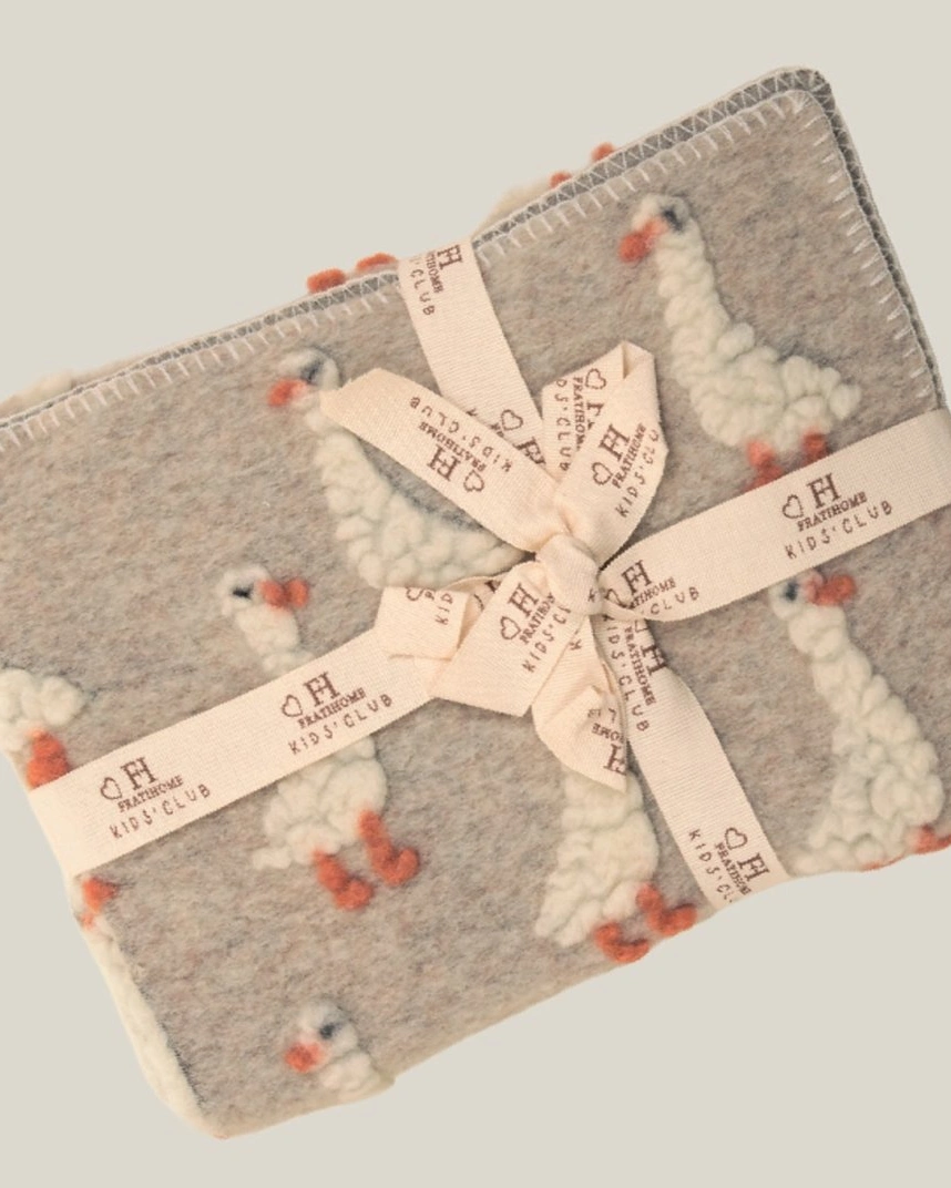 Плед детский LITTLE BEIGE DUCK 75x100, серый, шерсть 80% полиэстер 20%, 450гр