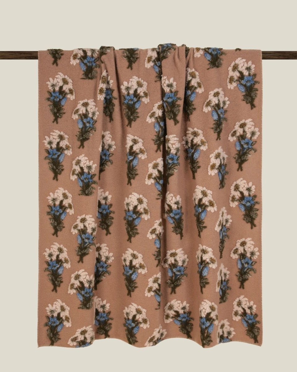 Плед BUNCH OF FLOWERS BEIGE, 150x200 шерсть 55% полиэстер 45%, 1070г