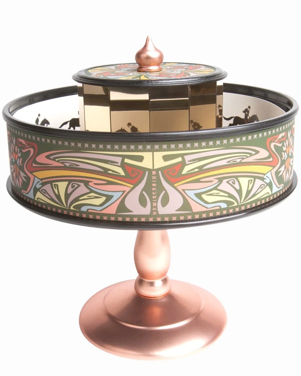 Праксиноскоп в стиле модерн Hemisferium Moderniste Copper Praxinoscope диам 20cm Н 22 см, дерево