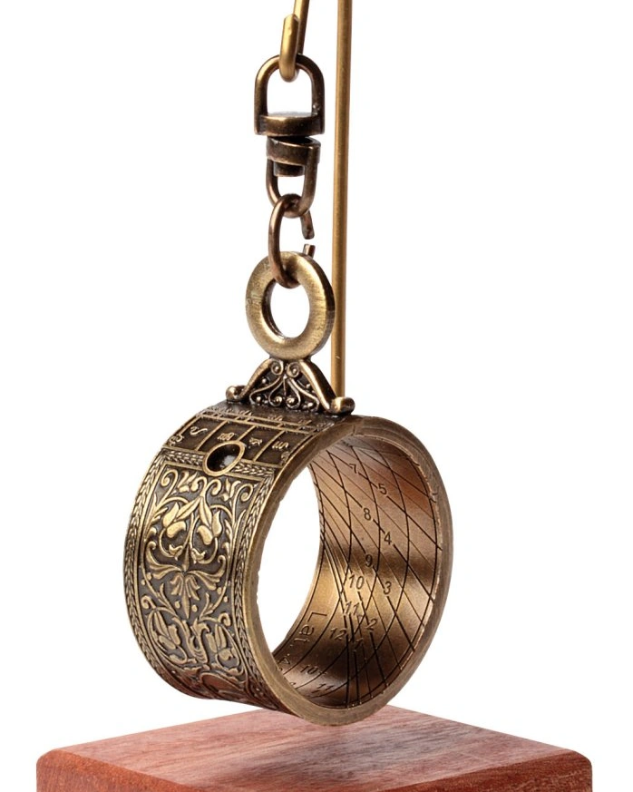 Миниатюрные солнечные часы Hemisferium Miniature Altitude Ring dial Н 13см диам 4 см ширина 2,1 см т