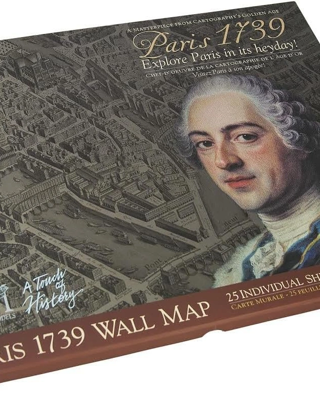 Карта Парижа 1739 года AUTHENTIC MODELS 240х190 см на 25 листах 40,6х50,8 см
