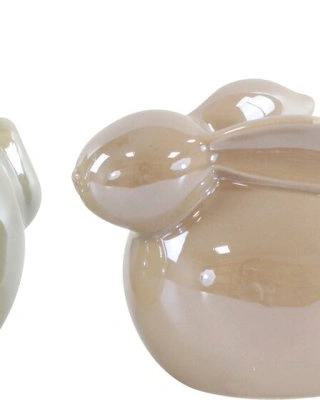 Набор 3 зайца GLOSSYRABBITS диам 8x6см, диам 10x7см, диам 12x9см фарфор