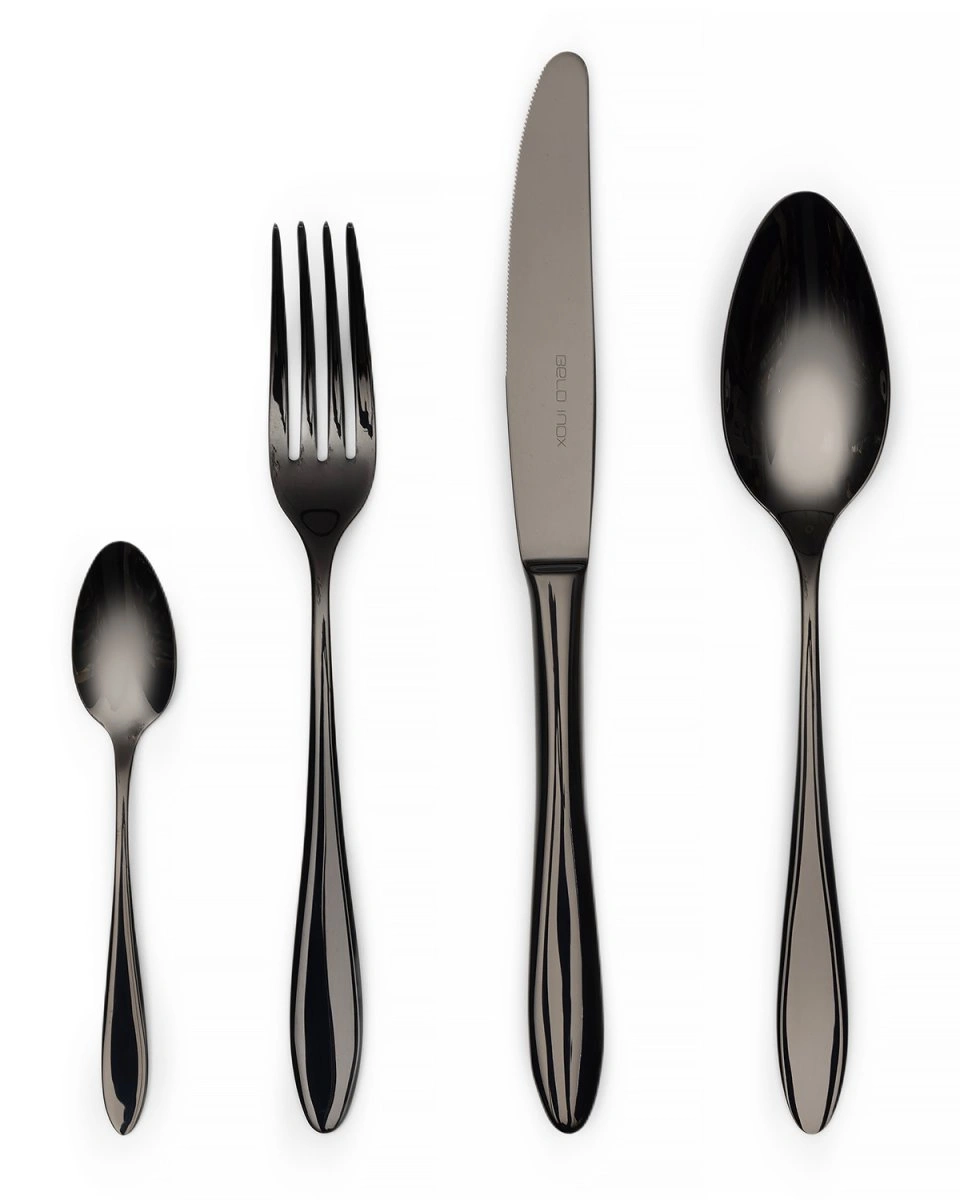 Столовые приборы BELO black55-56, сталь 18/10, черный PVD, 24 шт.
