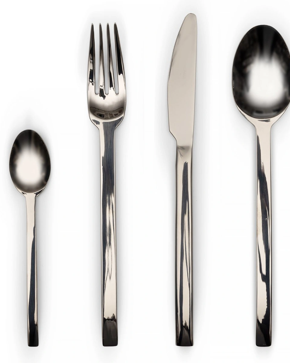 Столовые приборы SPIGA Anthracite 116, сталь 18/10, темно-серый PVD, глянцевый, 24 шт.