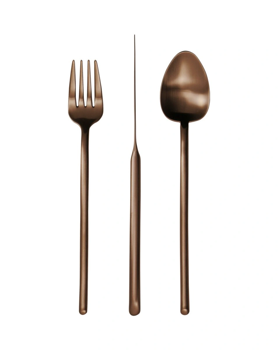 Столовые приборы STICK MAT CHOCOLATE 92, сталь 18/10, цвет шоколадный матовый, 24 шт.