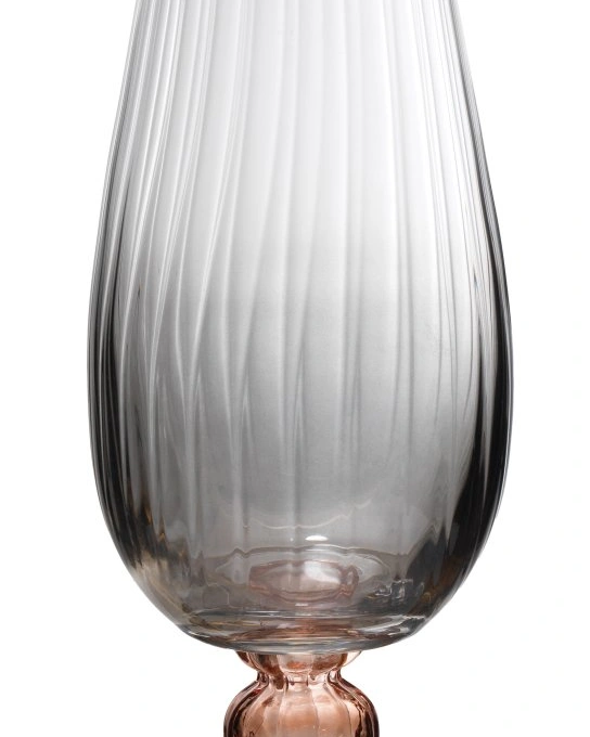 Ваза Cre Art Optical-02, серый с коралловым, H.35, стекло
