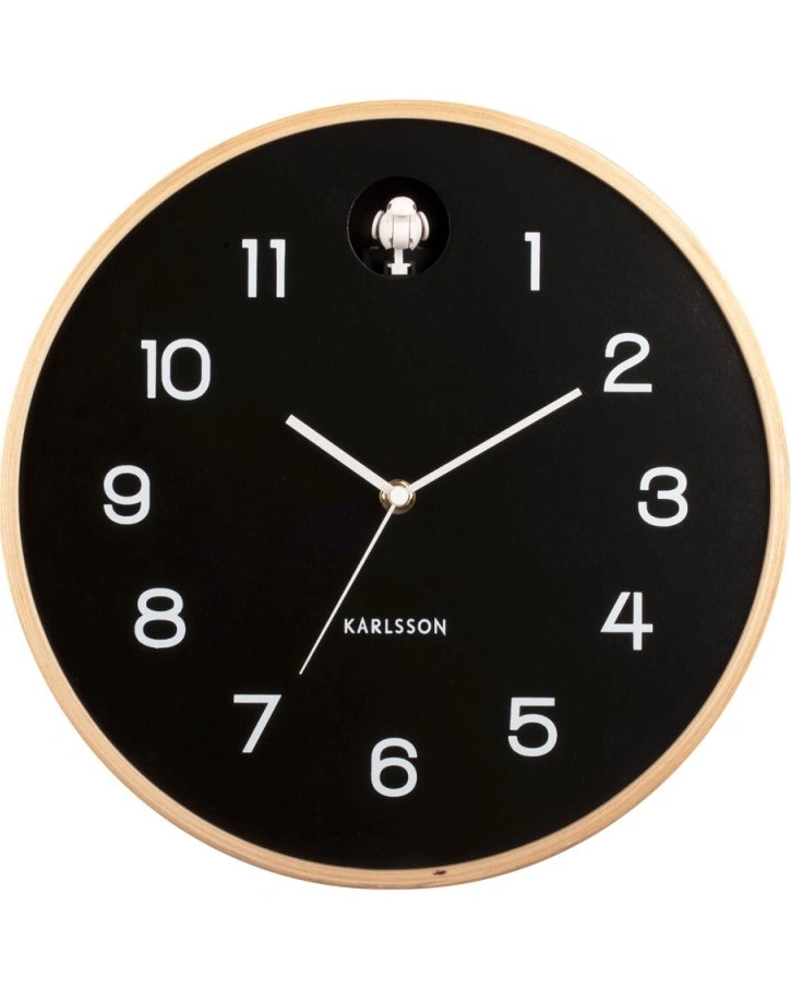 Часы настенные с кукушкой Karlsson CUCKOO, дерево береза, 31,6х31,5х6 см, батарейки 1x AA и 2x LR14C