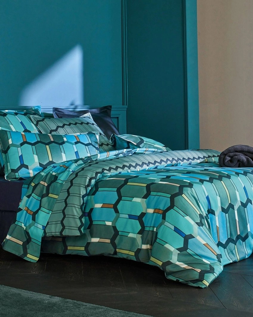 Постельное бельё MOSAIC COBALT пододеяльник 200х220 простынь 280х320 наволочка 50х75*2шт