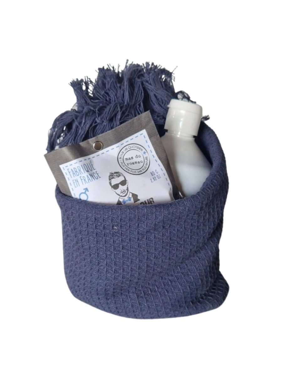 Набор для мужчин FUROSHIKI HOMME,жидкое мыло 500 мл, твердое мыло 100 гр, вафельное полотенце 50х100