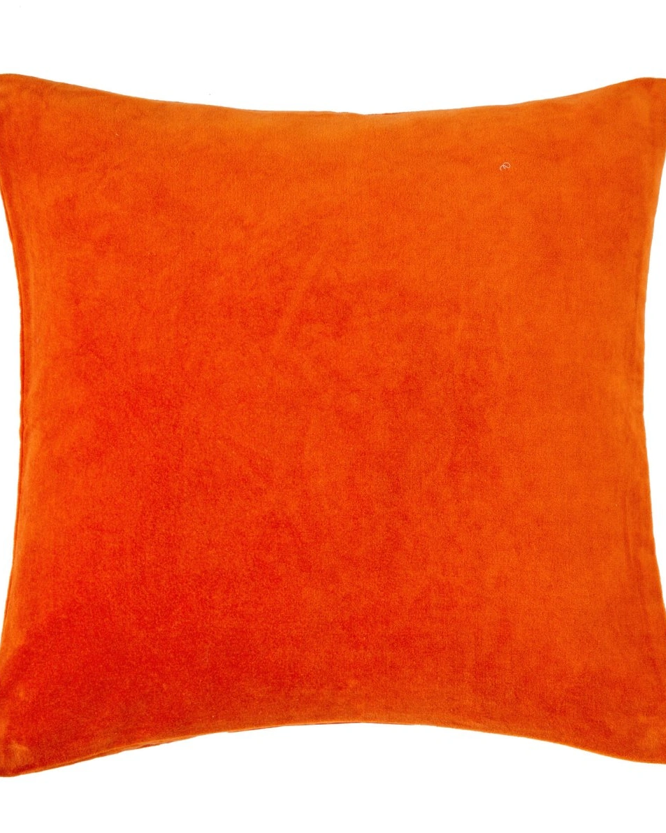 Подушка декоративная PACHA MANDARINE 45х45, бархат 100% хлопок, начинка полиэстер