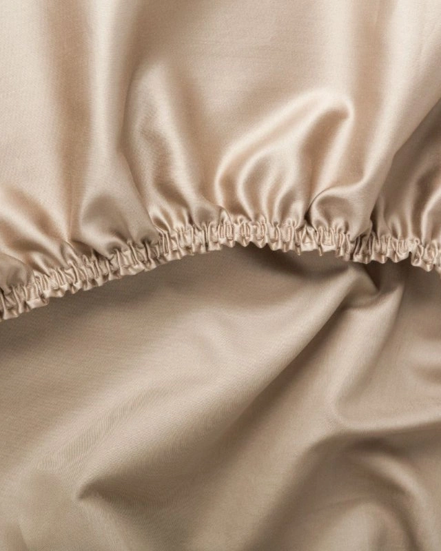 Простыня на резинке хлопок АЛЛЮР карамельный бежевый 140x200x40, GERMAN GRASS