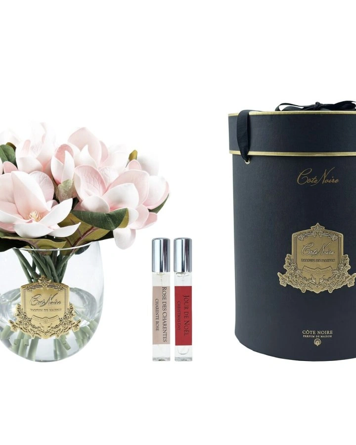 PINK MAGNOLIAS Букет магнолий, розовый, золотой декор, 2 спрея по 10 мл