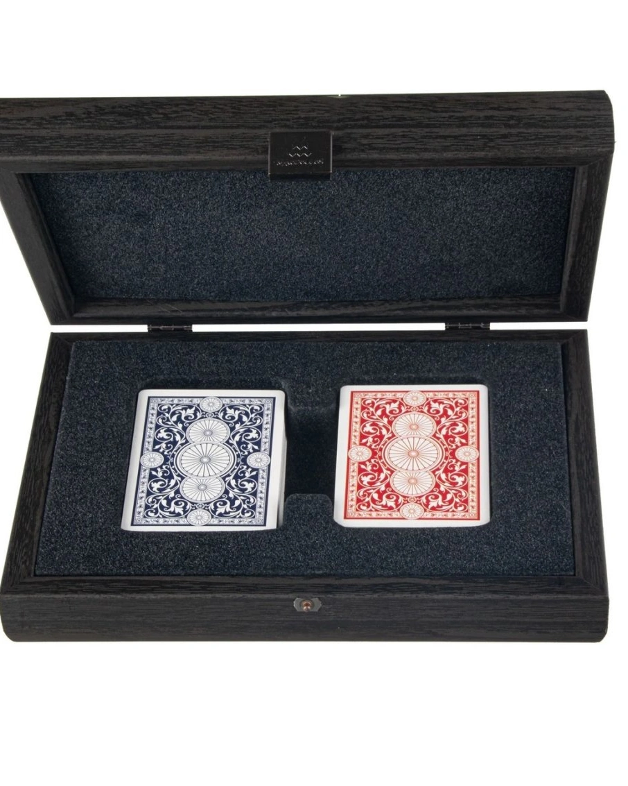CARDSКарты игральные, отделка корпуса эко-кожа под крокодила, цвет темно-серый, 24х17 см
