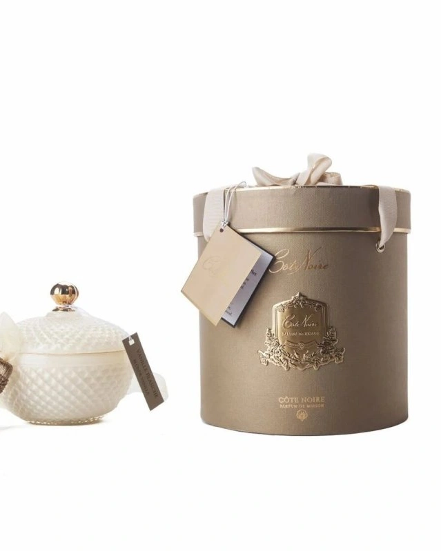 Cream Round Art Deco Свеча 300 гр, кисточка ароматизированная, спрей 5 мл для кисточки, соевый во