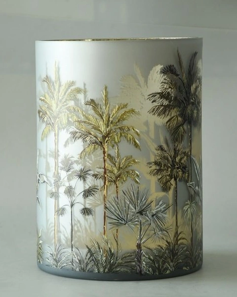 PALMTREESВаза для свечи, золотой, стекло D18x24h