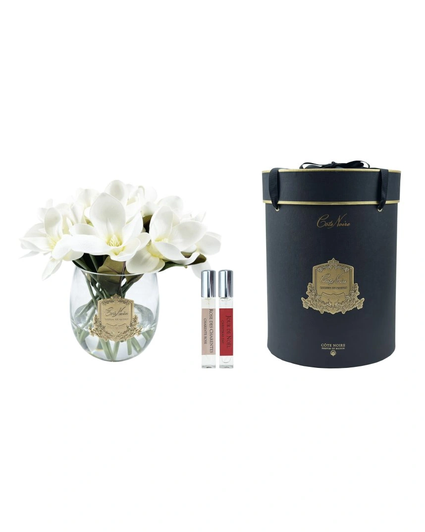 WHITE MAGNOLIAS gold badgeБукет белых магнолий, золотой декор, 2 спрея по 10 мл