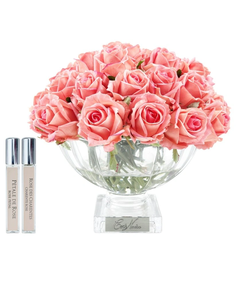 CENTERPIECE ROSE BUDS peach silver Букет из бутонов роз, коралловый, 2 спрея по 10 мл