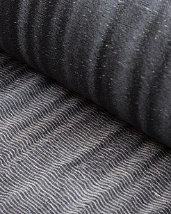 ZINC Тюль черная с металл. Блеском , шир 142 см, 55% полиэстер 35% лен, 10% металл, Англия