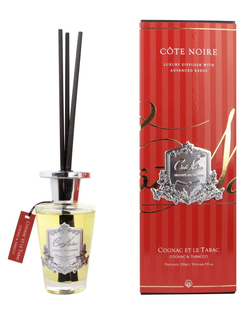 COGNAC ET LE TABAC Диффузор, серебряный декор, 150 мл, ВхШхД 30х10,5х10,5 см