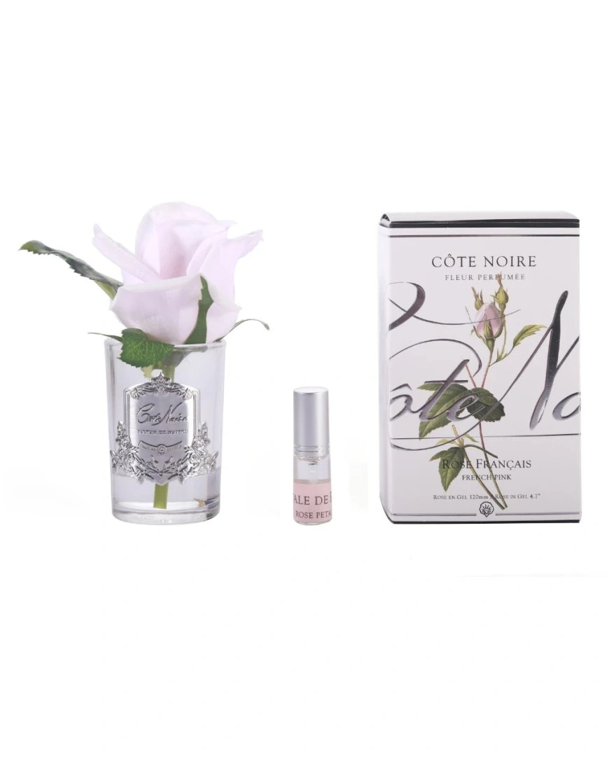 Бутон розы диффузор ROSE BUD French pink,цвет розовый, прозрачная ваза, 1 спрей 5 мл