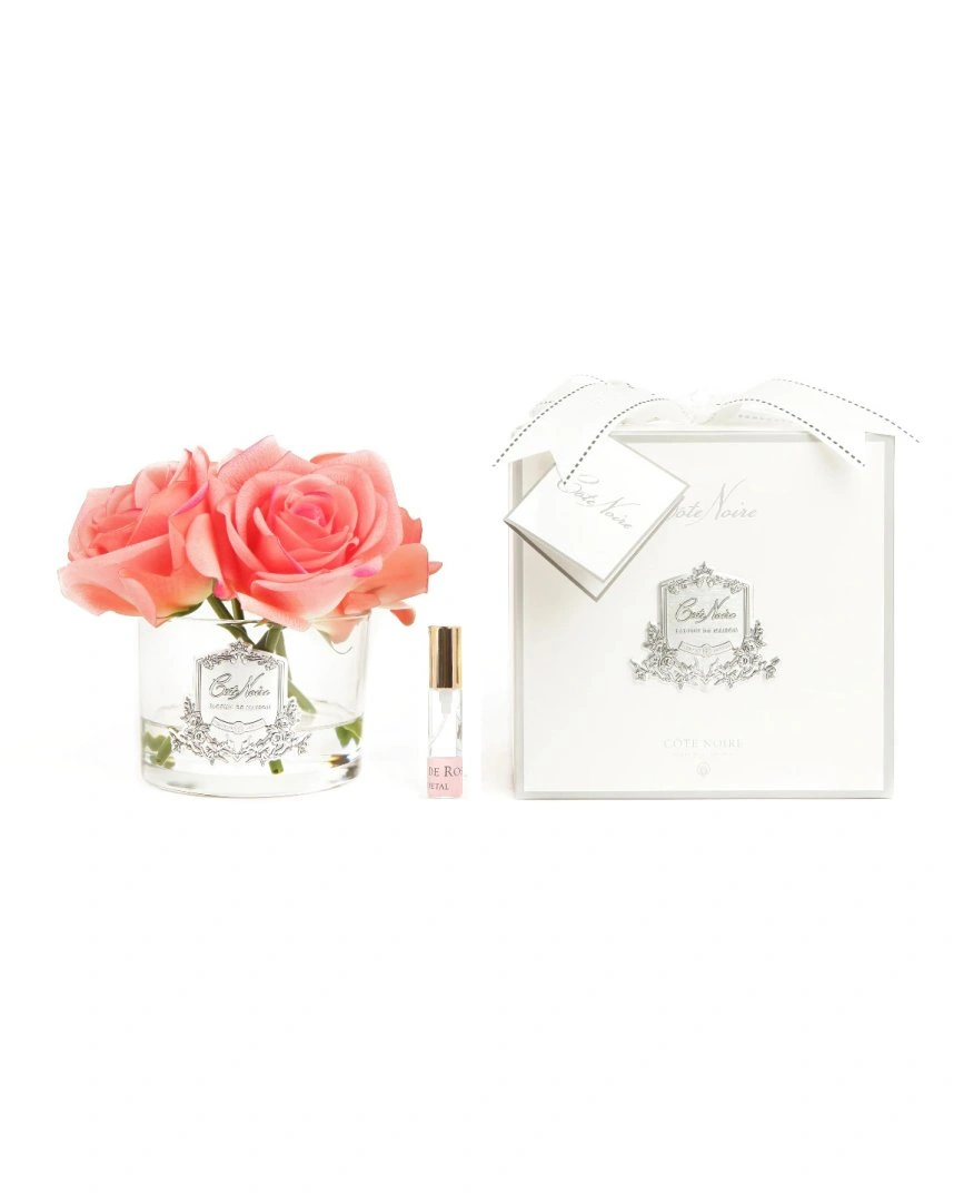 FIVE ROSE white peach Букет из 5 роз ароматизированный, цвет коралловый, прозрачный, 2 спрея по 5 мл