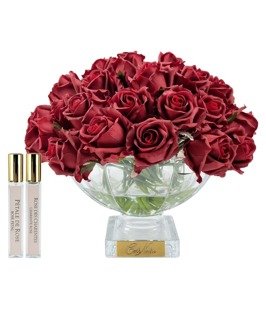 CENTERPIECE ROSE BUDS red gold Букет из бутонов роз, красный, золотой декор, 2 спрея по 10 мл