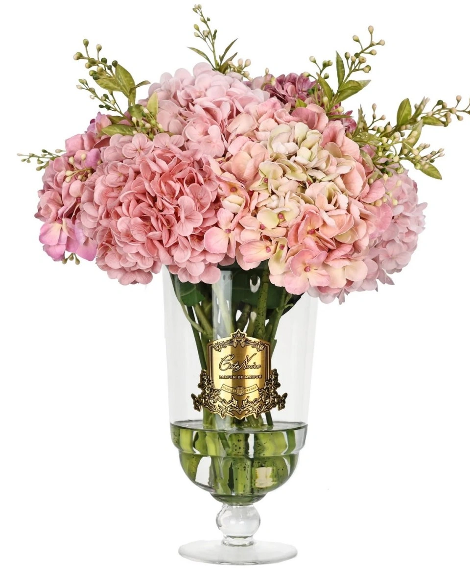 Grand summer hydrangeas Pink gold Букет гортензий, розовый, 2 спрея по 10 мл , золотой декор