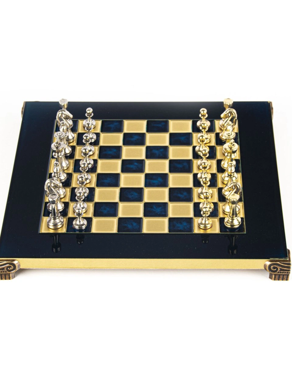 CLASSIC METAL CHESSШахматы классические, 28х28 см, золото с серебром, синий, металл