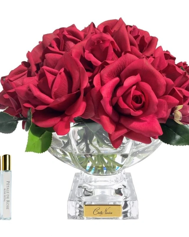 French rose centrepiece red goldДиффузор-букет роз, белый, 2 спрея по 10 мл, золотой декор 33х33хН