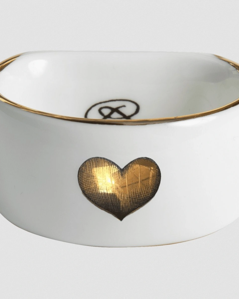 Держатель кольцо для салфеток Rory Dobner GOLD LOVE HEART , фарфор