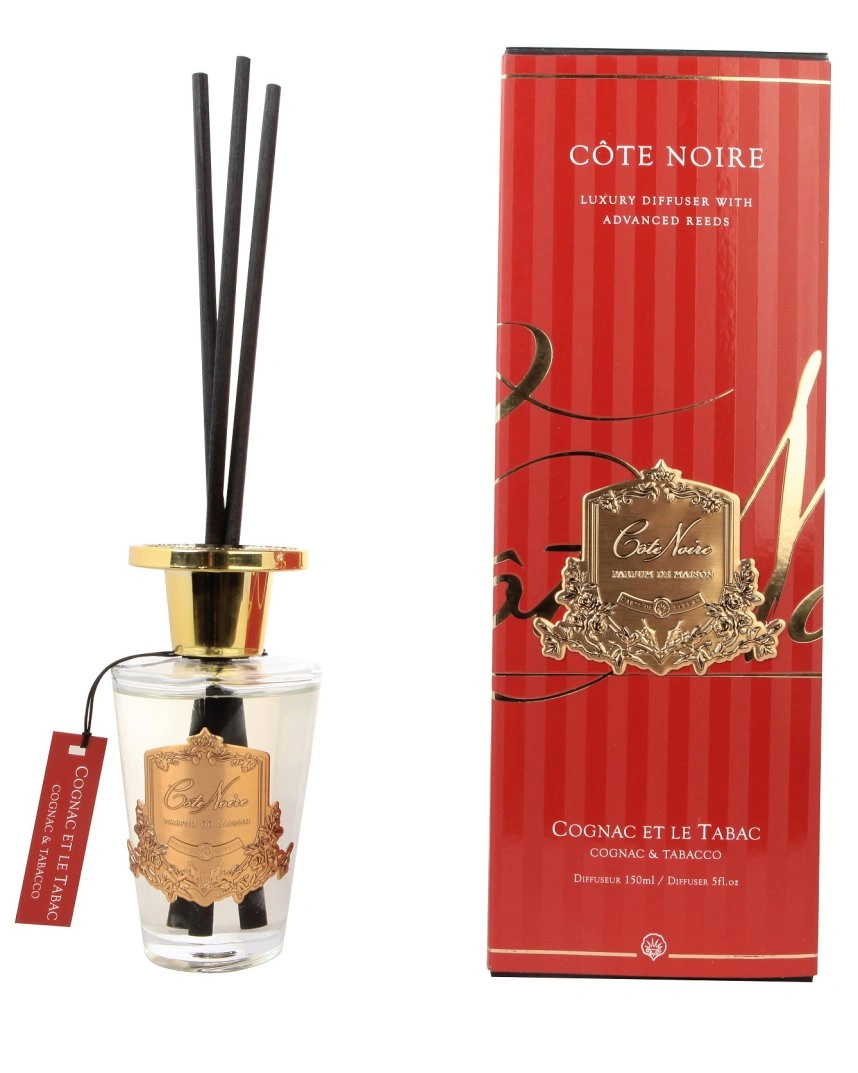 COGNAC ET LE TABAC Диффузор, золотой декор, 150 мл, ВхШхД 30х10,5х10,5 см