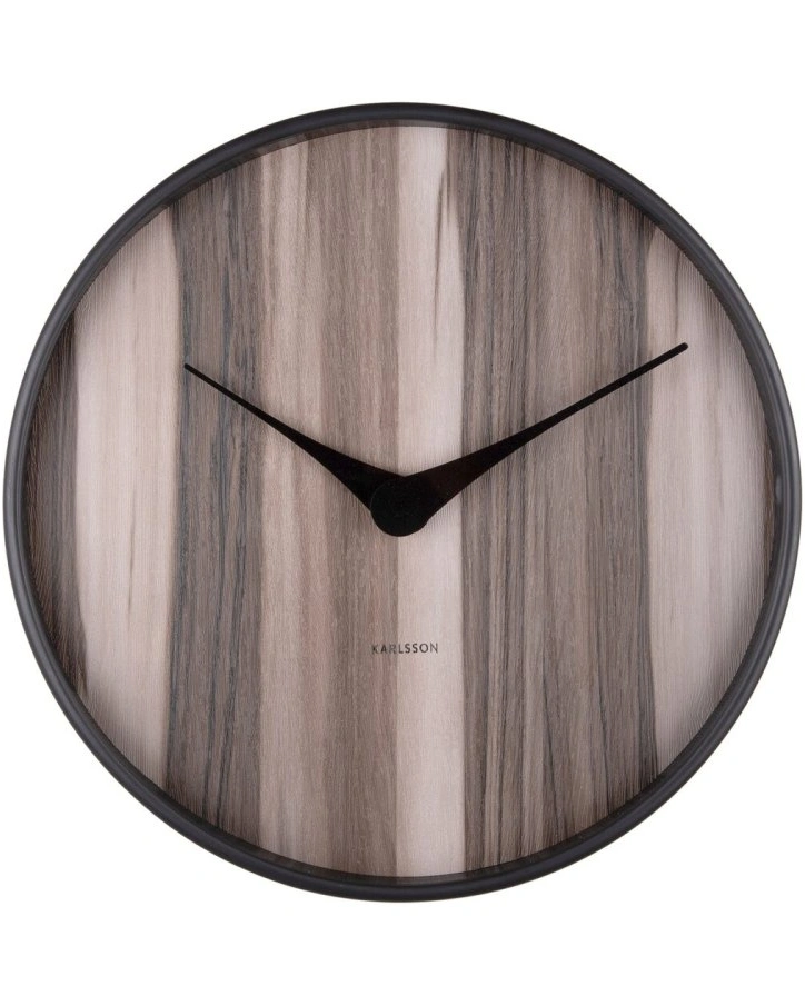 Часы настенные Karlsson WOOD MELANGE, темное дерево, липа, 40х40х4,5 см, бесшумный механизм, батарей