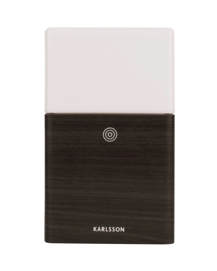 Часы настольные с подсветкой LED и будильником Karlsson FROSTED LIGHT, шпон дерево, черный, LED 10x