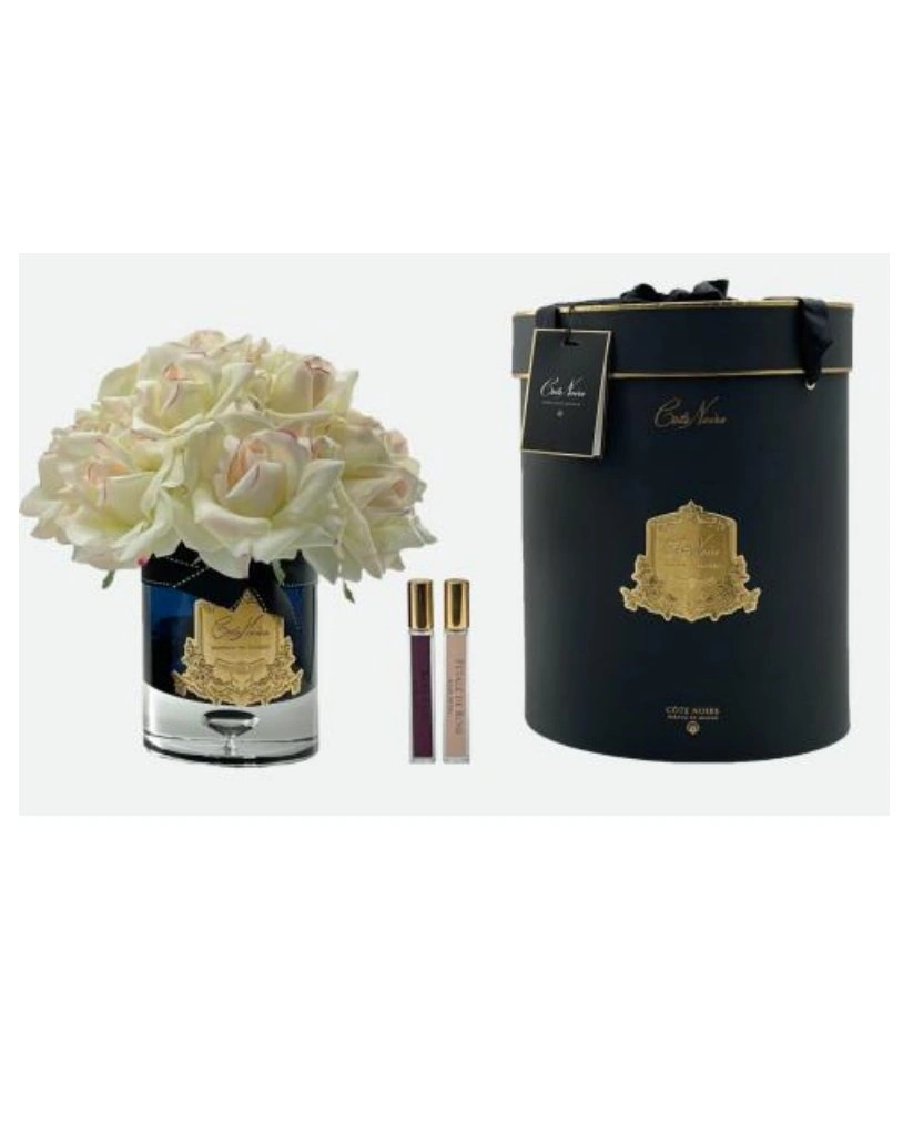 GRAND BOUQUET black glass blush Большой букет роз, 2 спрея по 10 мл, черная ваза, бледно-ро